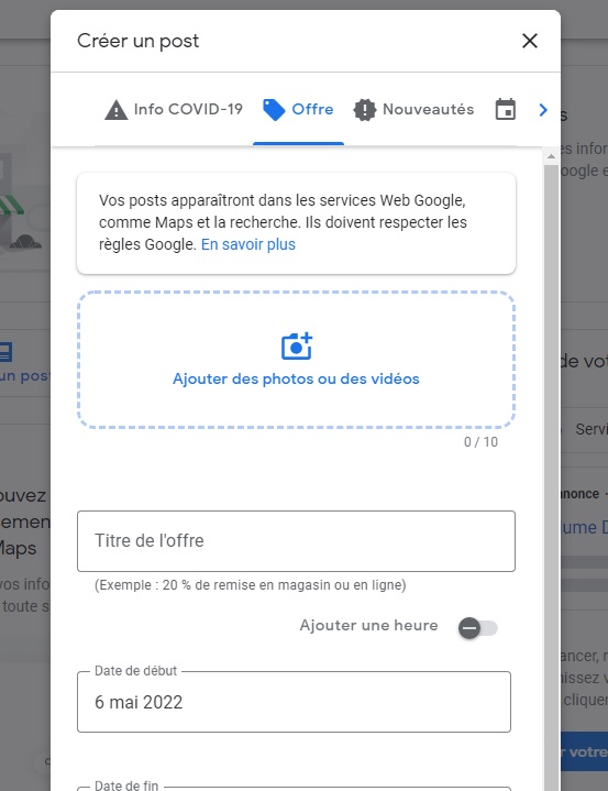 fiche Google My Business